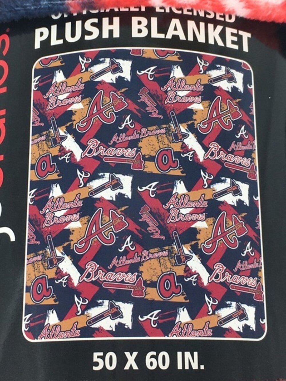 Atlanta Braves Plush Blanket 50x60 Logo Brands MLB Officially Licensed Throw New